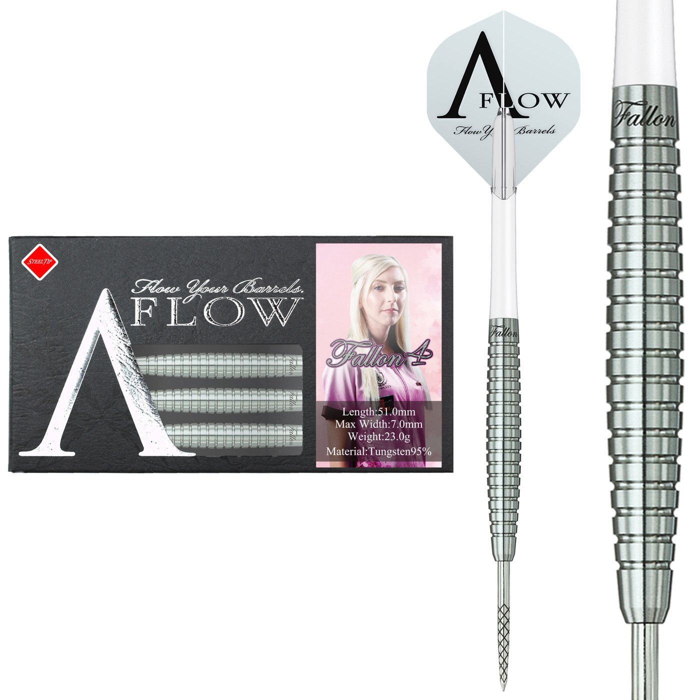 Dynasty A-FLOW Fallon Sherrock - Fallon 4 Plain 95% Steel Tip