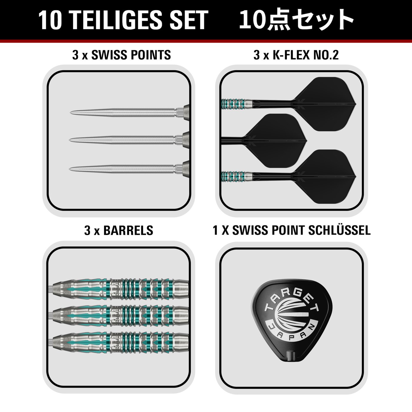 Target Japan Black Marque Pierce Swiss Point 90% - Steel Tip Darts