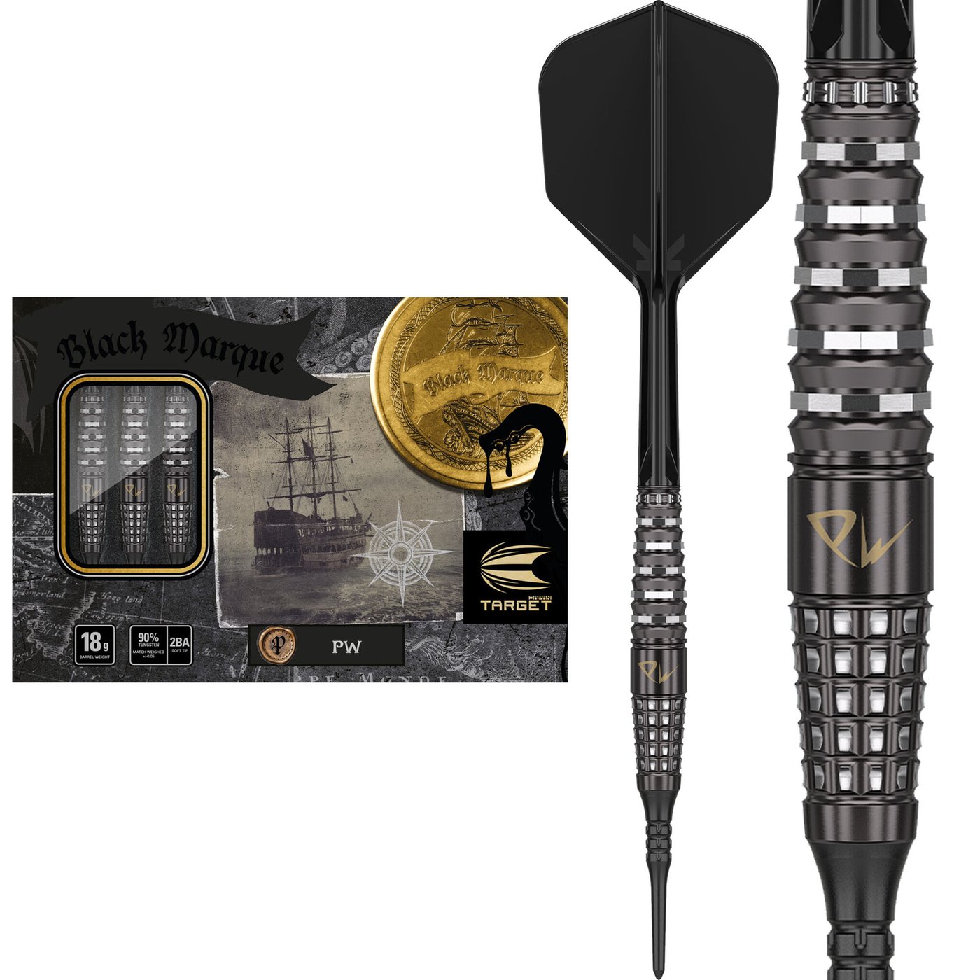 Target Japan Black Marque PW 90% Soft Tip Darts