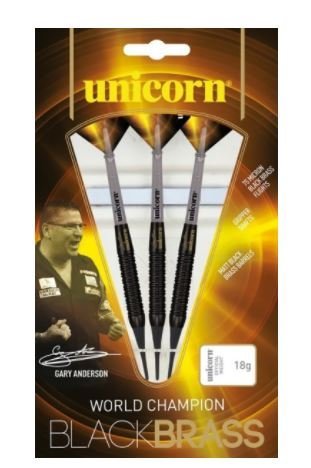 Unicorn Gary Anderson Black Brass P2 Soft Tip Darts