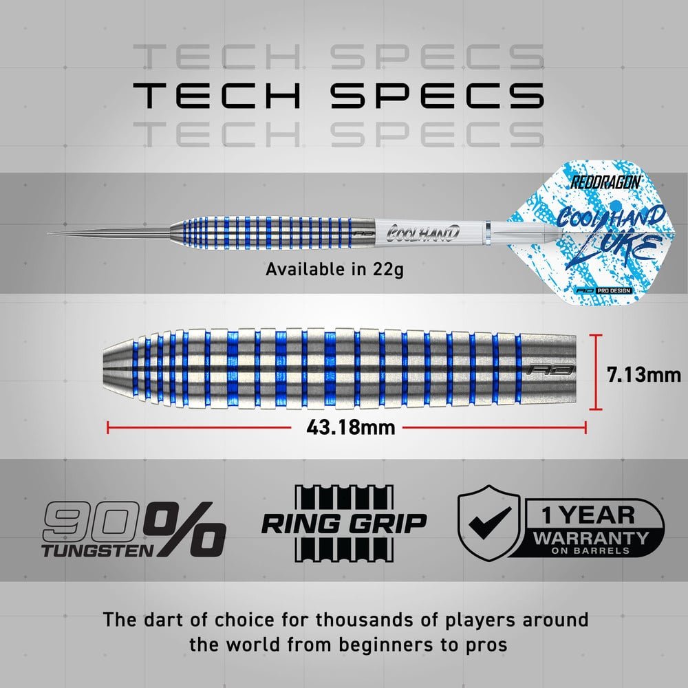 Lotki Red Dragon Luke Humphries Coolhand Blue Series 90% Ekskluzywna Edycja Dartshopper