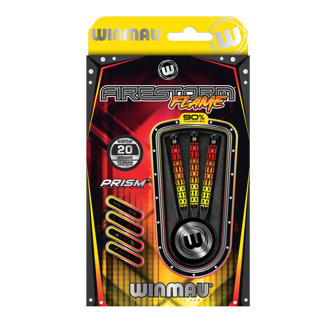 Winmau FIRESTORM FLAME ソフトダーツセット Winmau Firestorm Flame Steel Tip Dart Set — Darts.com