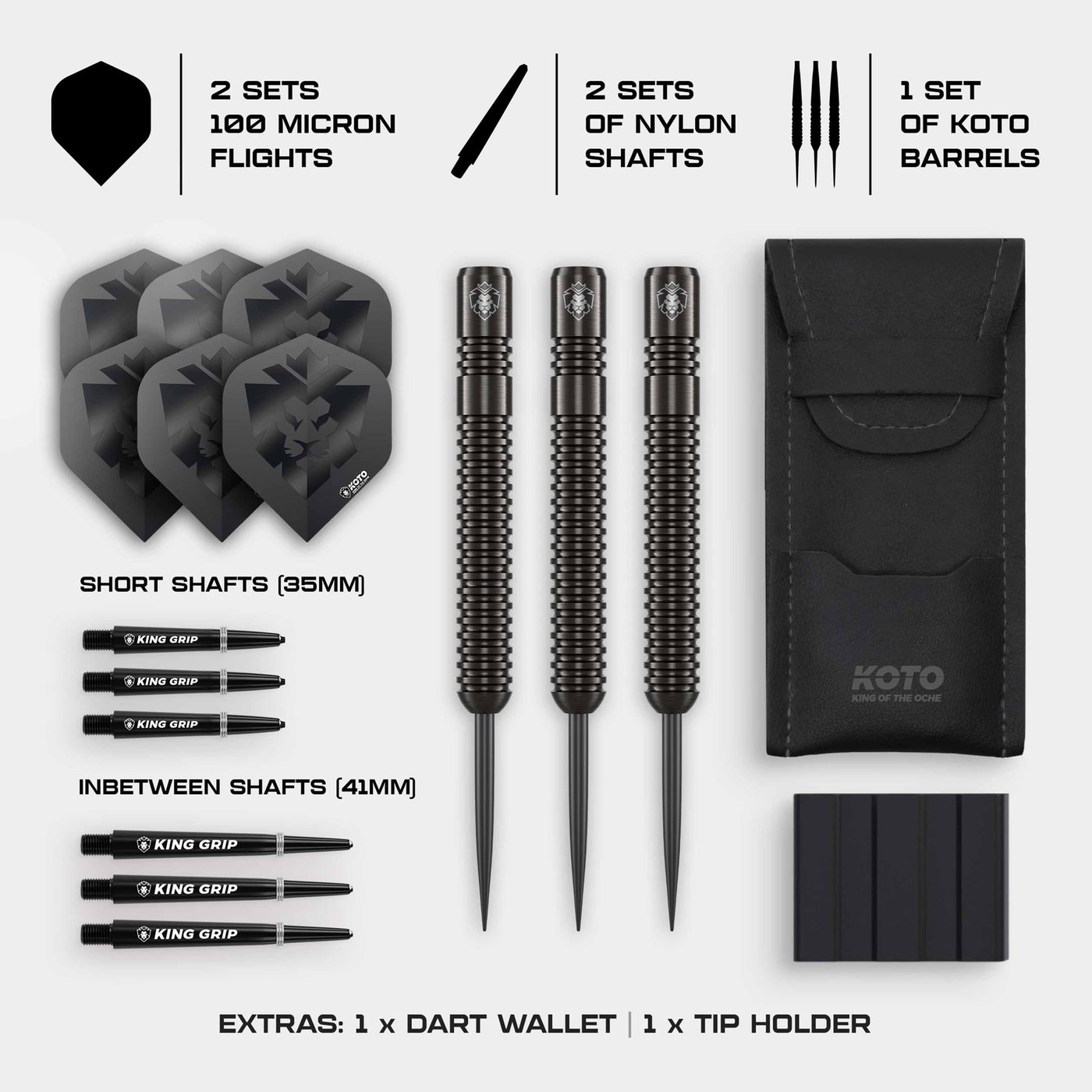 KOTO Sting Black Straight 90% - Steel Tip Darts