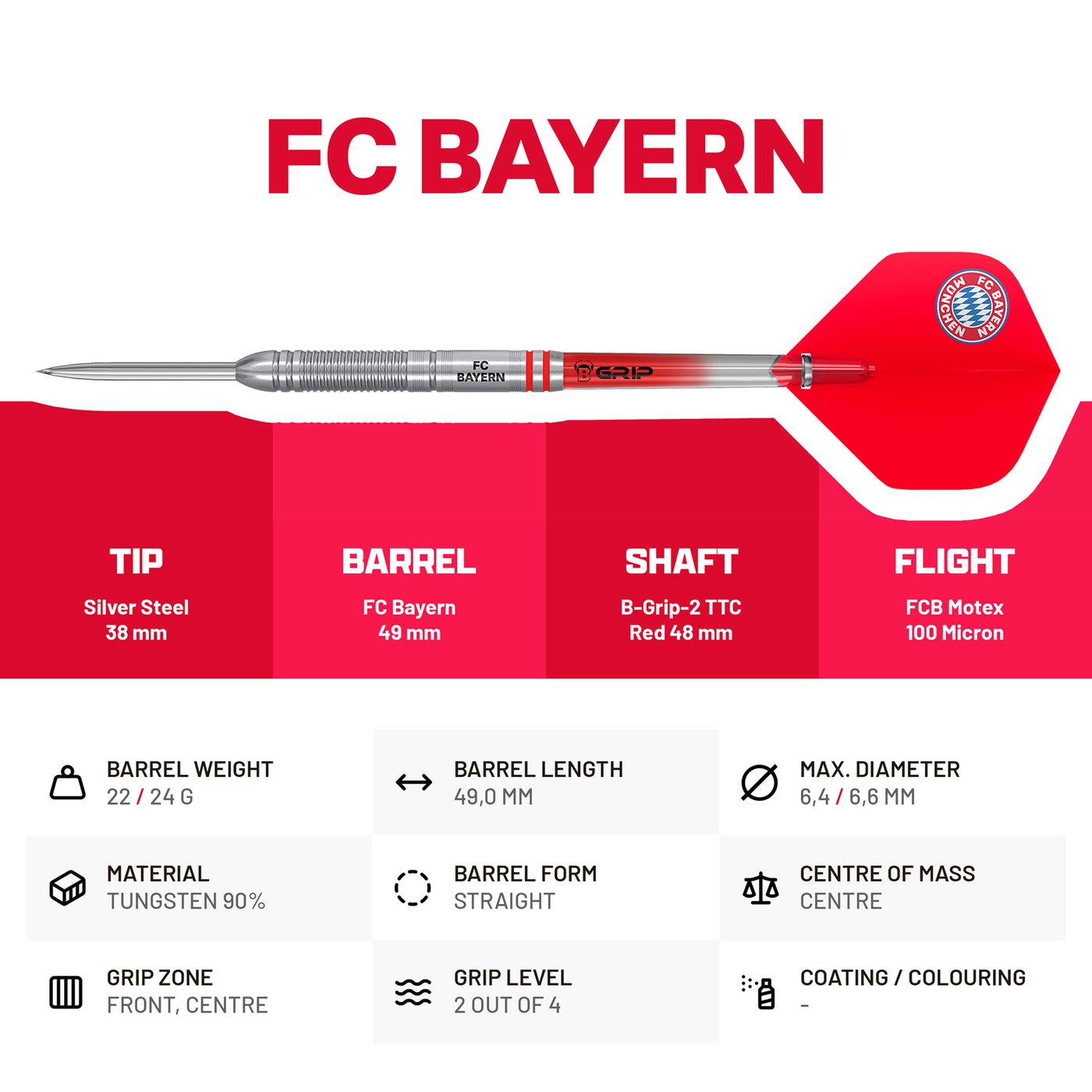 BULL'S FC Bayern München 90% - Dartpfeile - Dartshopper.de