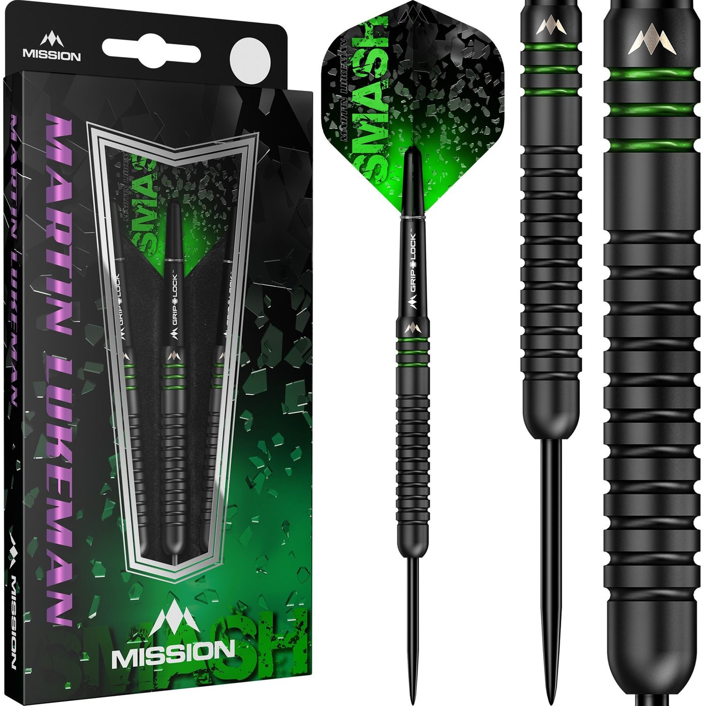 Dardos Mission Martin Lukeman Black Titanium 90% Punta de Acero