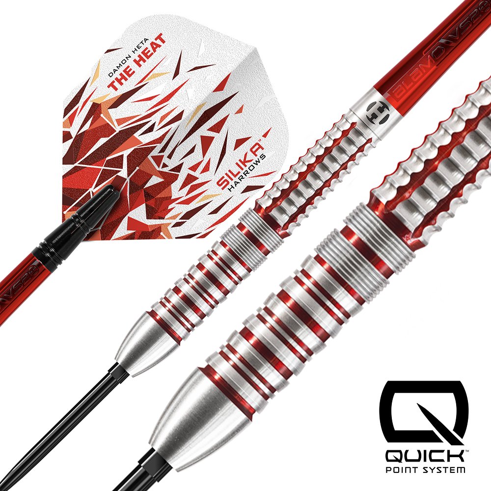 Harrows Damon Heta V2 Quick Point 90% Steel Tip Darts - Dartshopper
