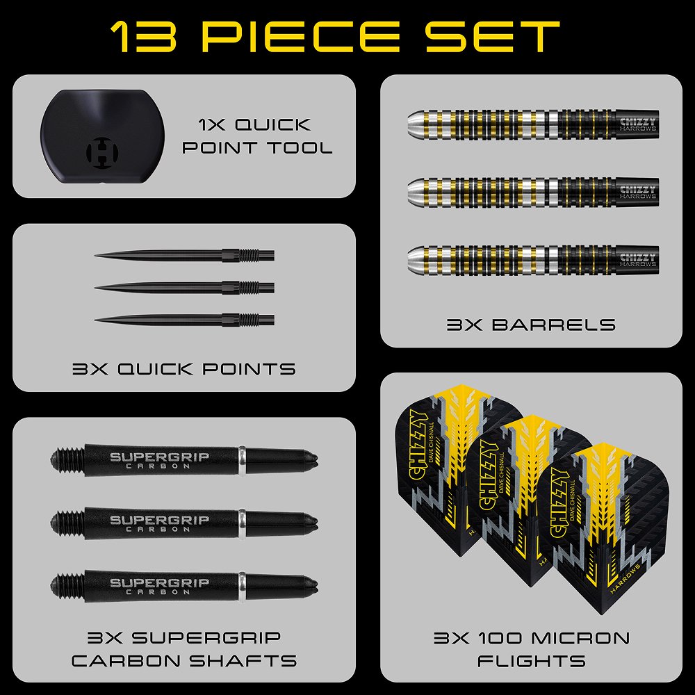 Harrows Dave Chisnall V1 Quick Point 90% - Dartpijlen - Dartshopper.nl