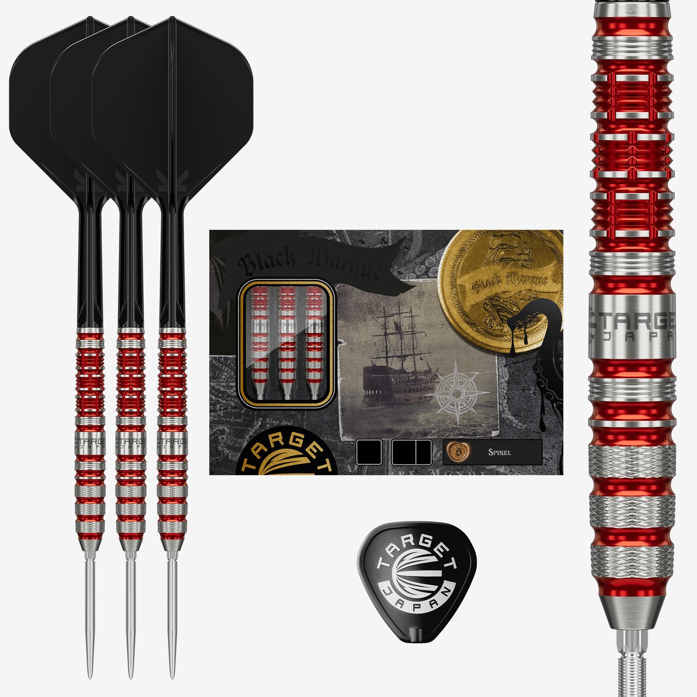 Target Japan Black Marque Spinel Swiss Point 90% - Steel Tip Darts