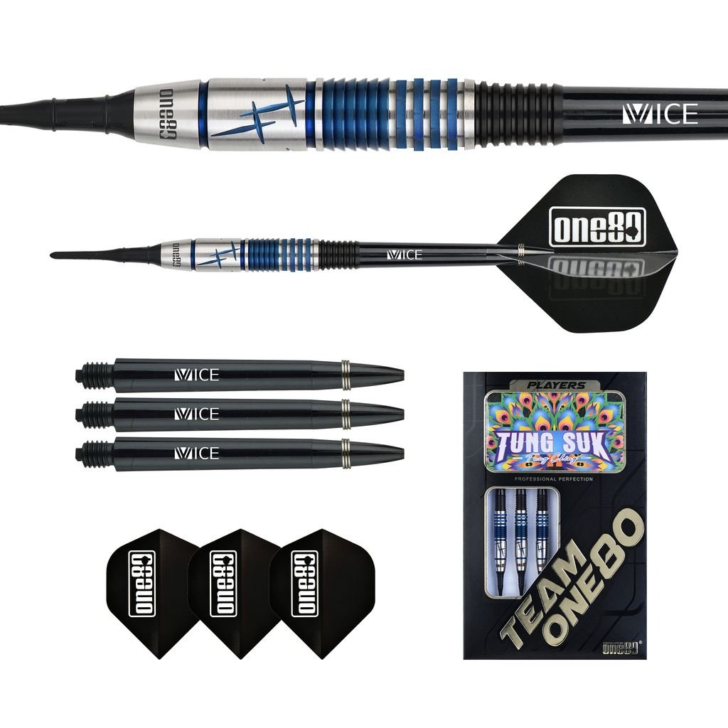 ONE80 Tung Suk Black Blue 90% Soft Tip Darts ONE80 Tung Suk Black Blue 90% Soft Tip Darts