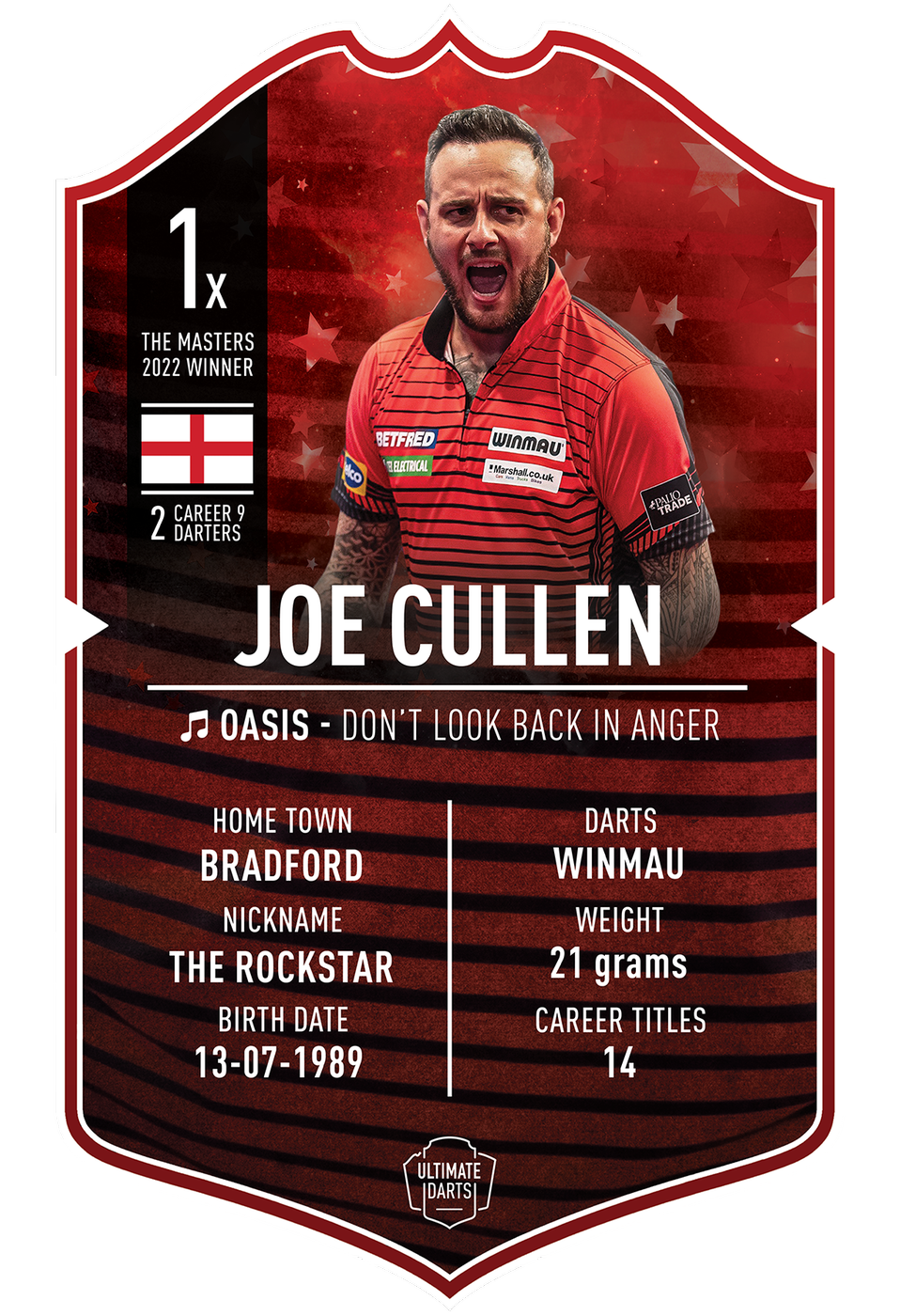 Ultimate Darts Card Joe Cullen