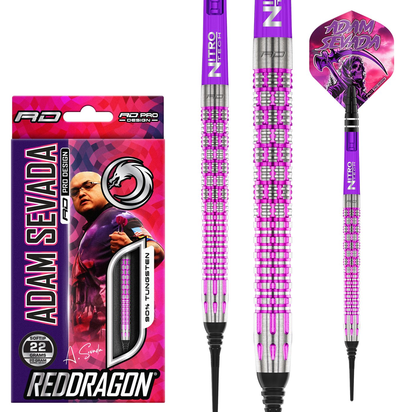 [Tweedekans] Red Dragon Adam Sevada 90% - Soft Tip Darts-22gram