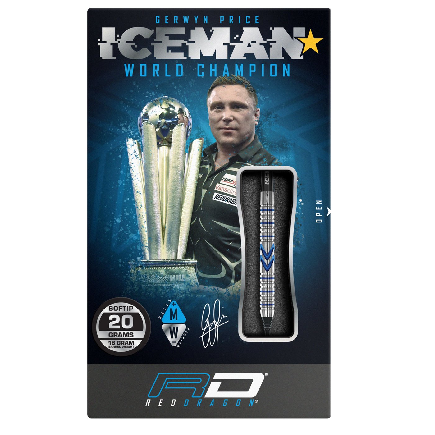 Red Dragon Gerwyn Price Iceman Midnight 90% - Soft Tip Darts