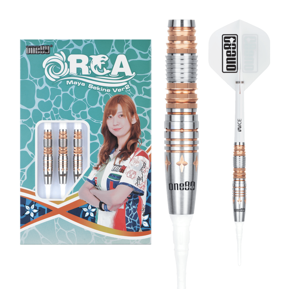 [Deuxième chance]ONE80 Maya Sekine Orca II Rosegold 90% Soft Tip-21g - Fléchettes pointe Plastique