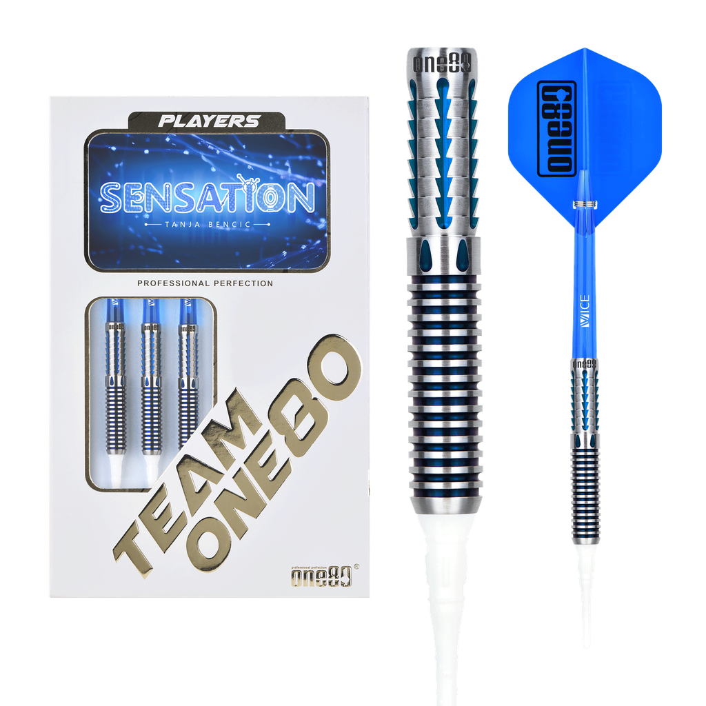 ONE80 Tanja Bencic Sensation Blue 90% Soft Tip Darts