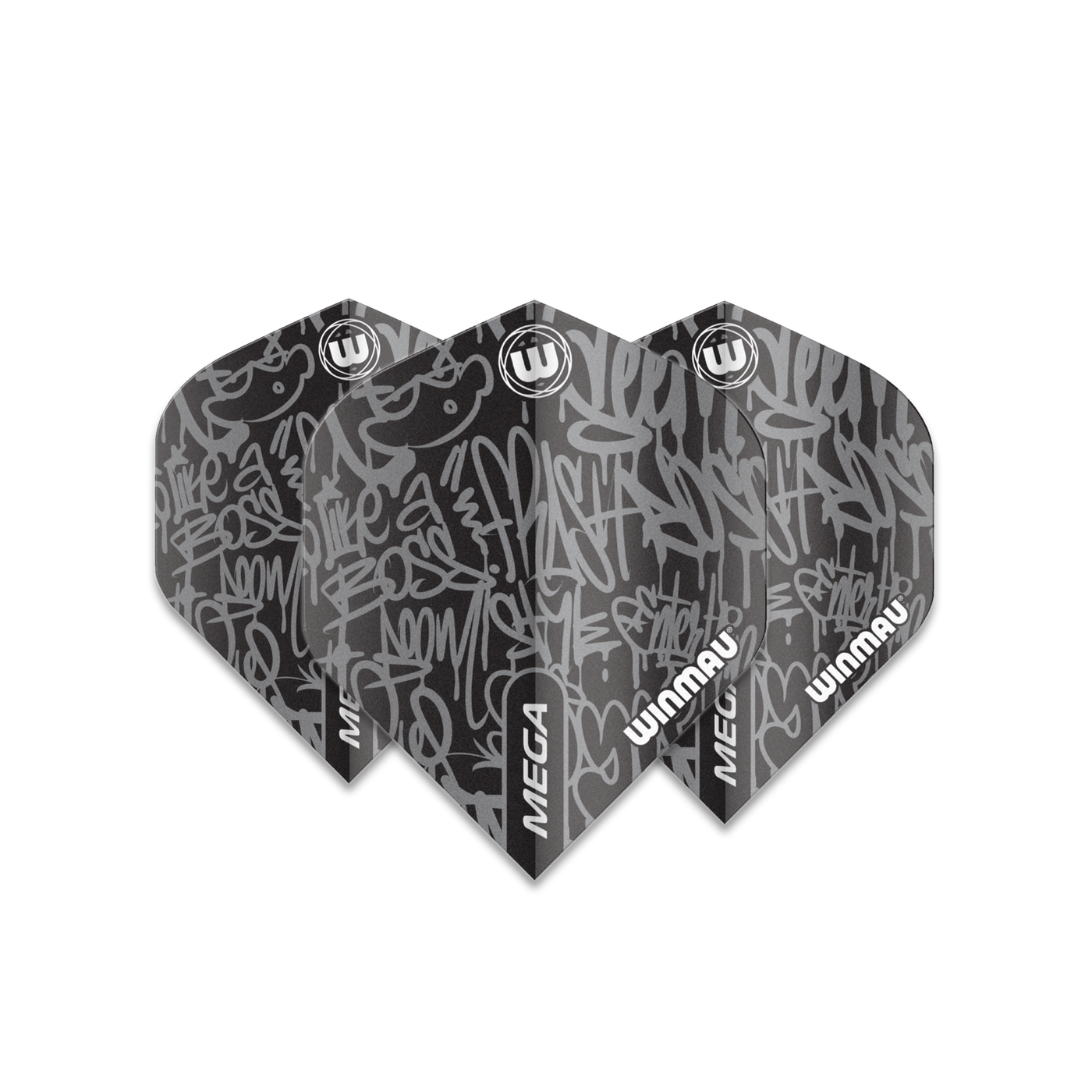 Winmau Mega Standard Graphic Black Darts Flights