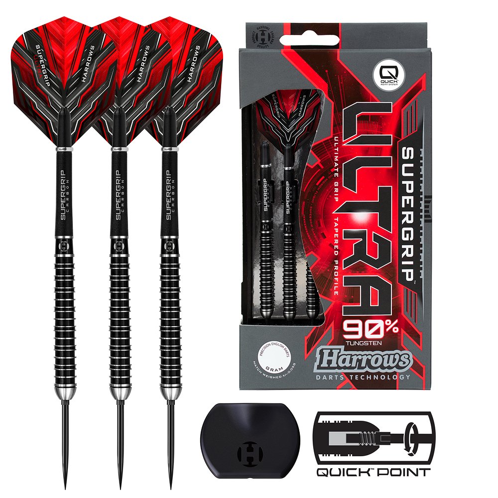 Harrows Supergrip Ultra Quick Point 90% - Fléchettes pointe Acier