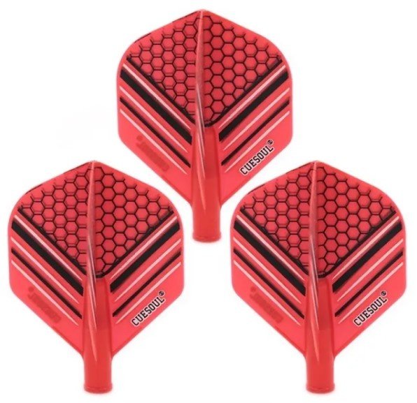 Cuesoul - Tero Flight System AK4 Honnycombs Pattern - Red Standard - Dart Flights
