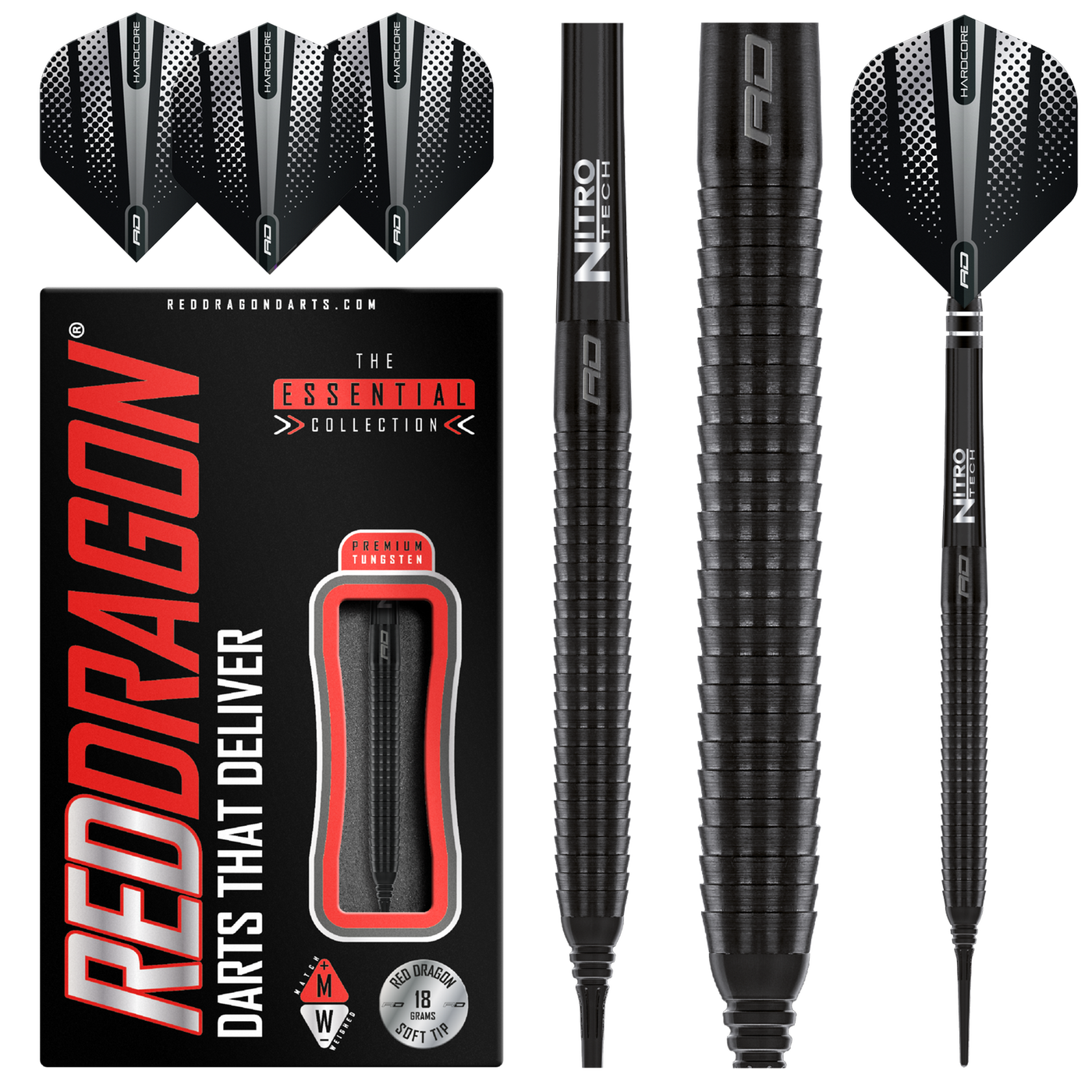 Dardos Red Dragon Razor Edge Black 85% Punta de Plástico