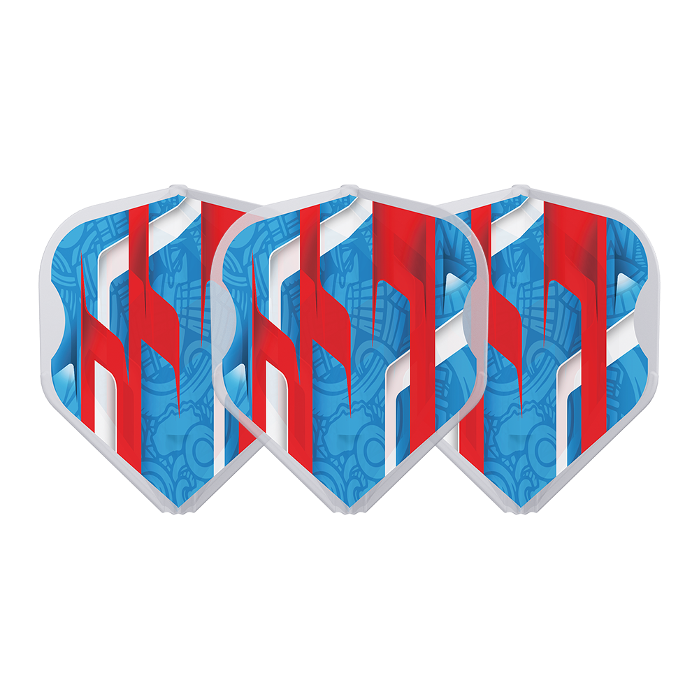 L-Style EZ L1 Mamo Series Blue Clear White Darts Flights