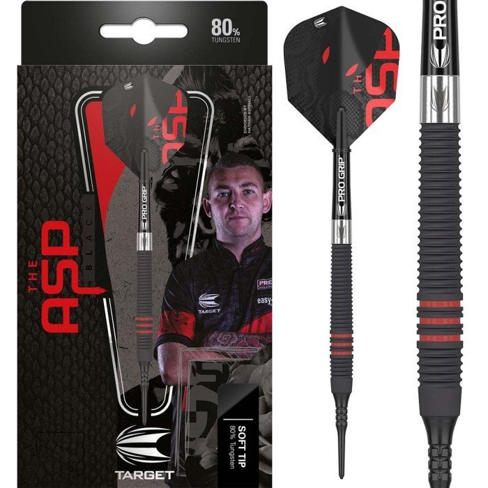[Deuxième chance]Target Nathan Aspinall 80% Black Soft Tip-18g - Fléchettes pointe Plastique