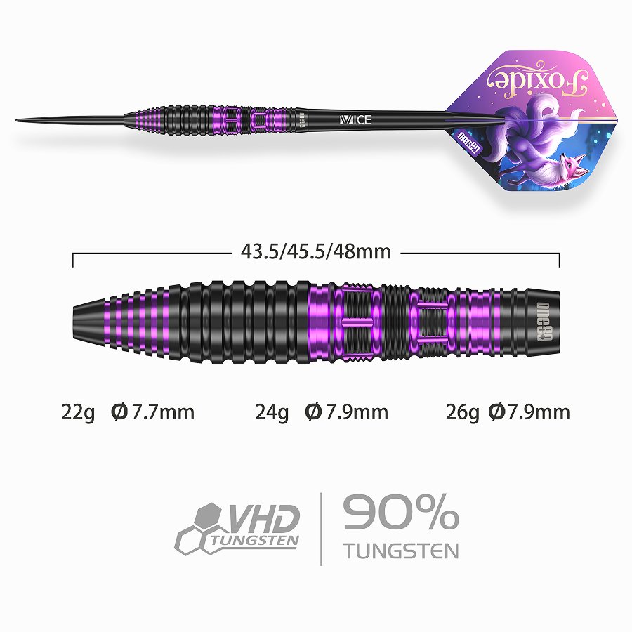 ONE80 Foxide 02 90% Steel Tip Darts - Dartshopper