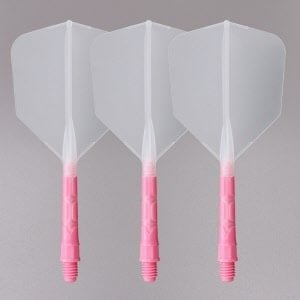Cuesoul - ROST T19 Integrated Dart Flights - Big Wing - Clear Pink Dart Flights