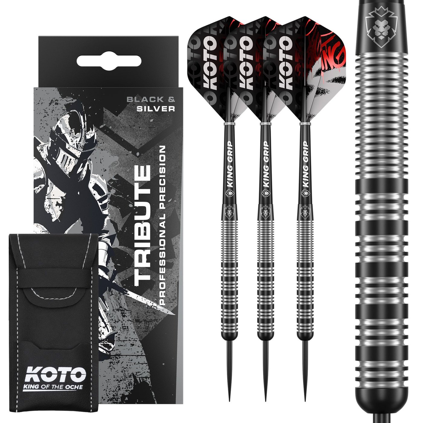 KOTO Tribute Black & Silver Tungsten Look Darts