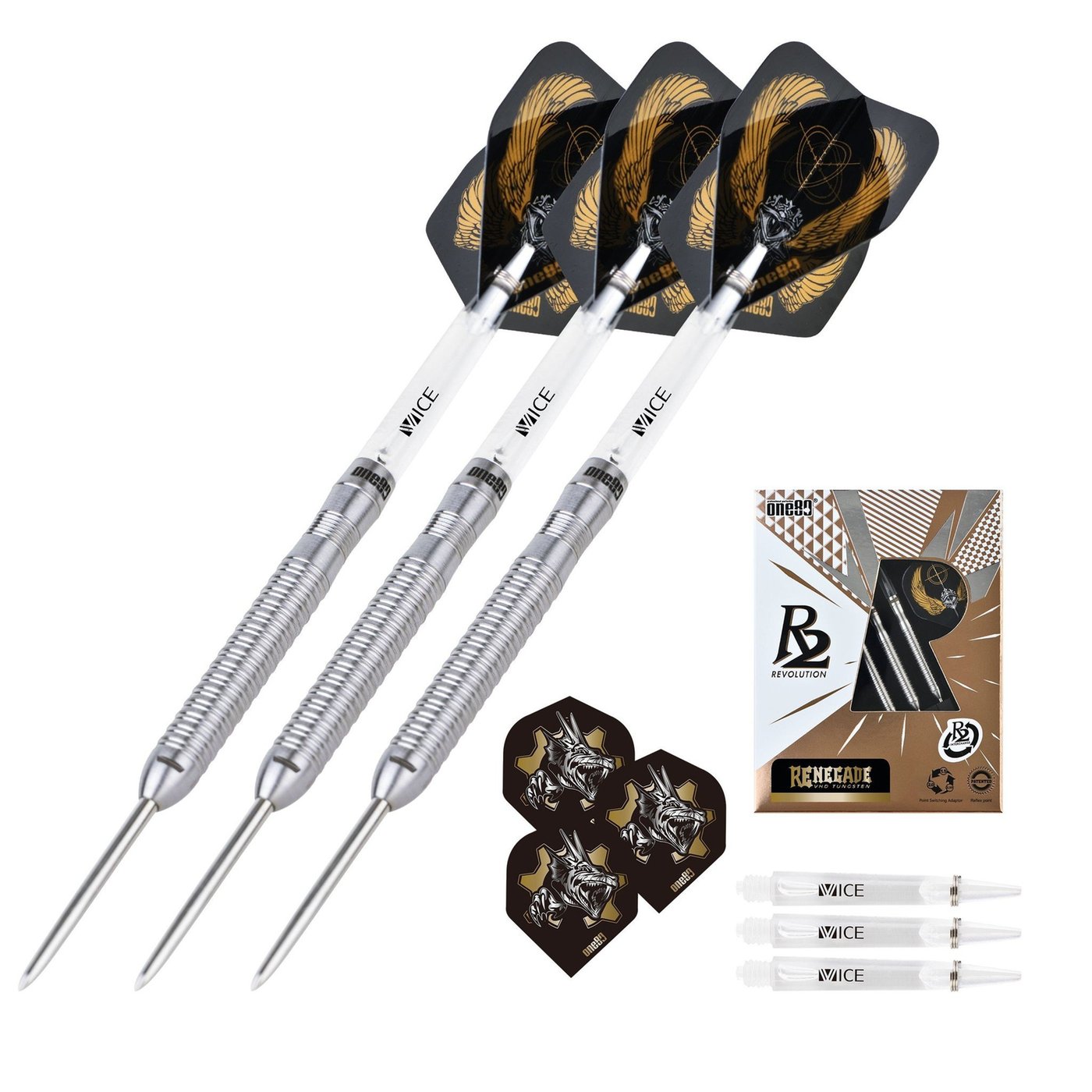 ONE80 R2 Interchange RE-Negade 90% Steel Tip Darts