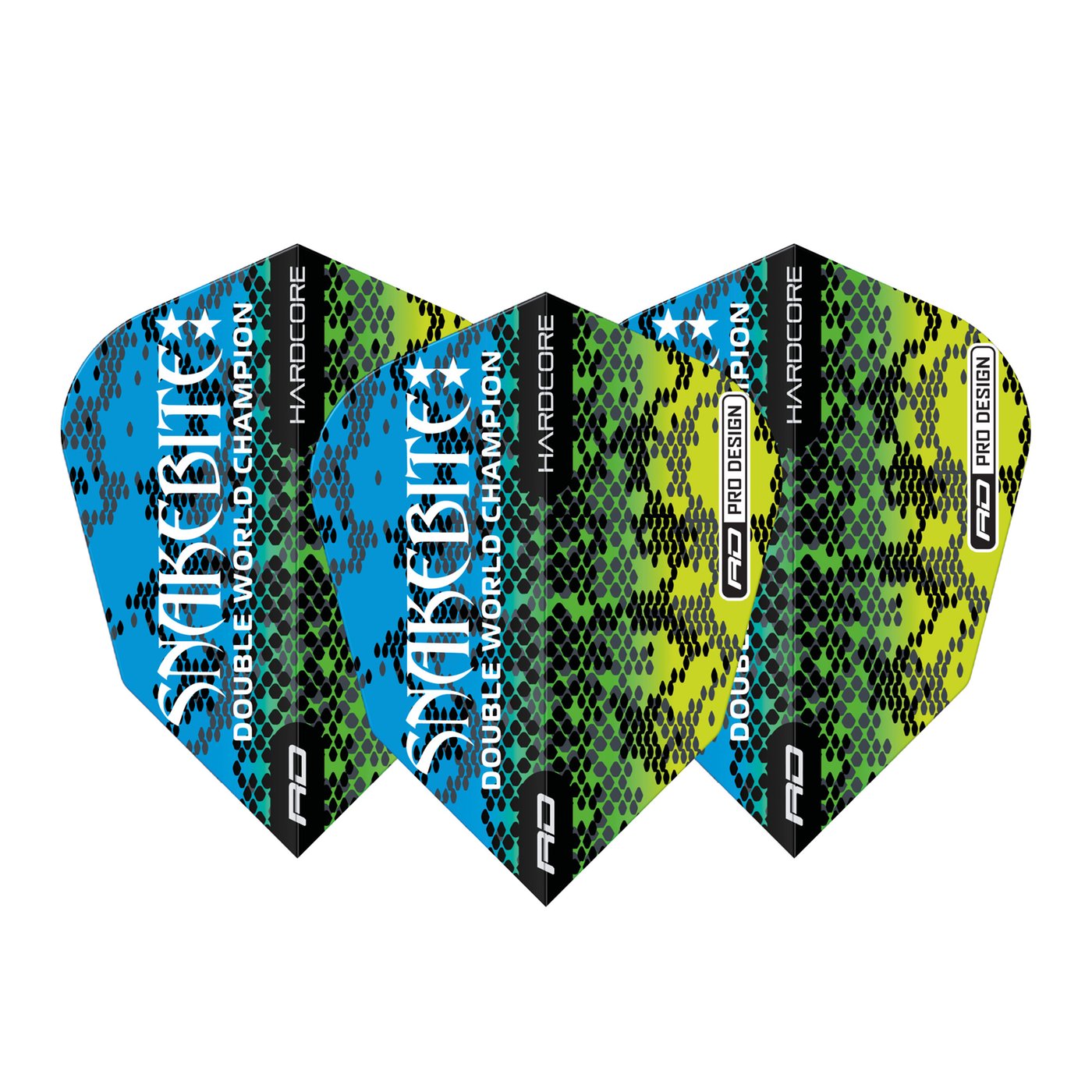 Red Dragon Peter Wright V-Standard Snakebite Multi Snakeskin Blue Darts Flights