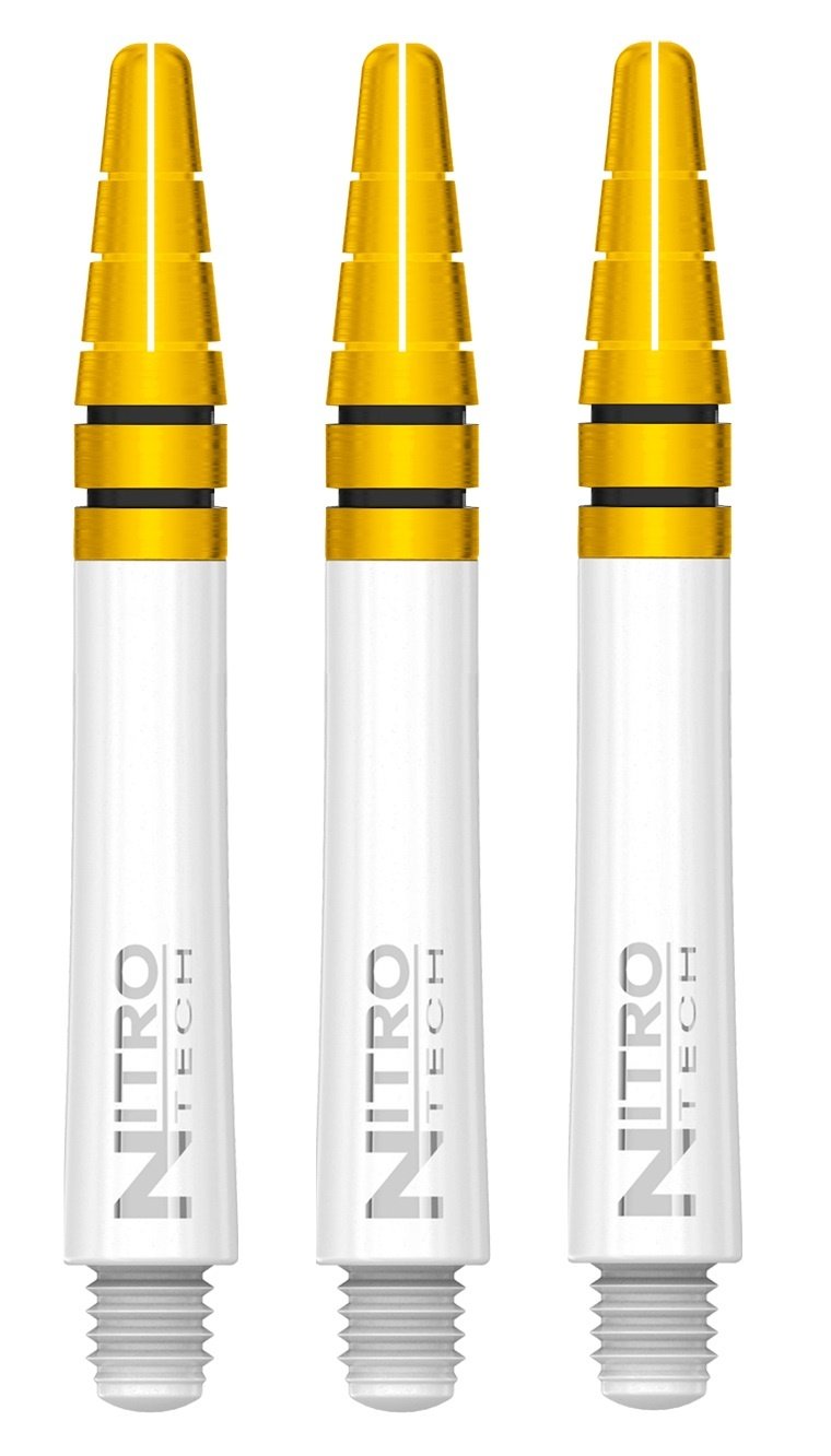 Red Dragon Nitrotech White/Gold Darts Shafts