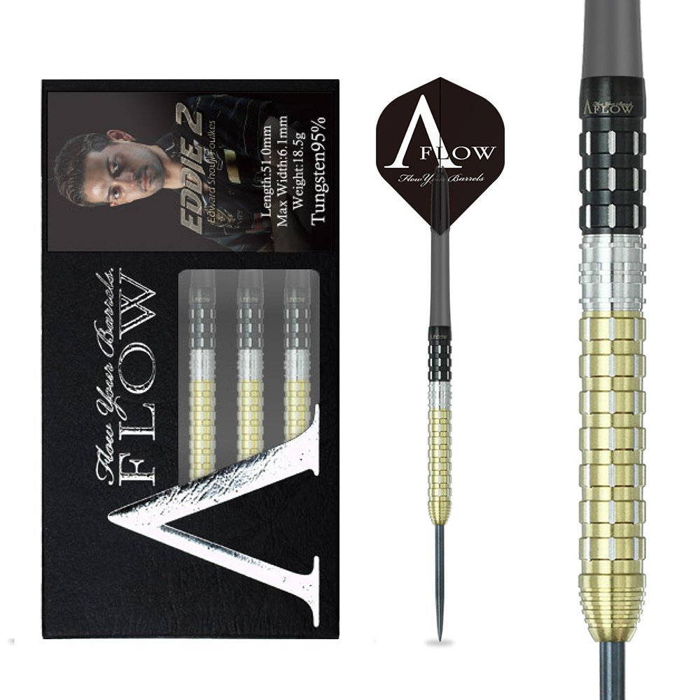 Dynasty A-Flow  Edward Foulkes Eddie 2 Black Gold 95% - Steel Tip Darts