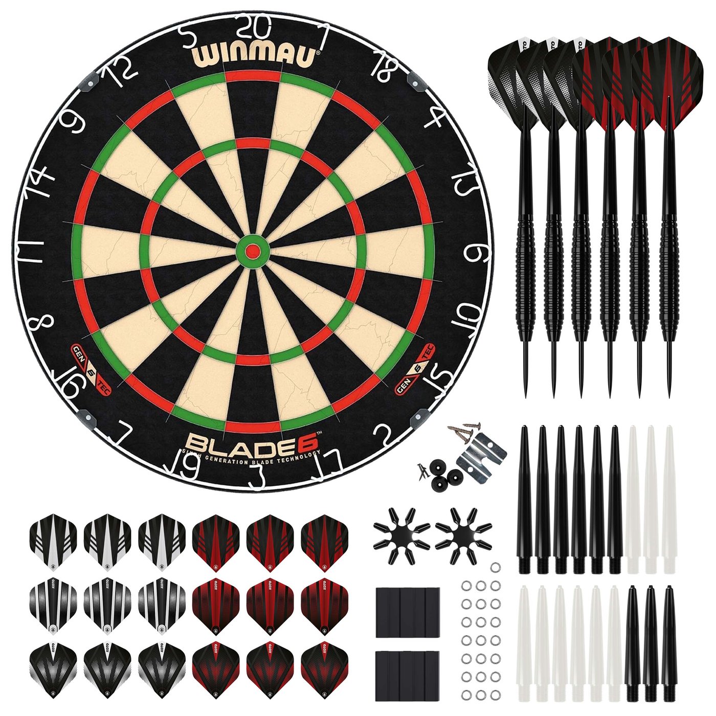Winmau Blade 6 + 2 Sets KOTO Steeldarts + 90 Pieces
