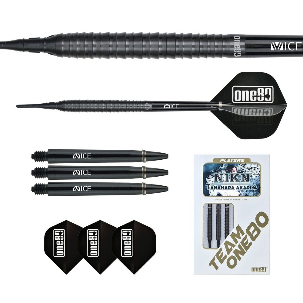 ONE80 Akari Tanahara Black 90% - Soft Tip Darts - Dartshopper.com