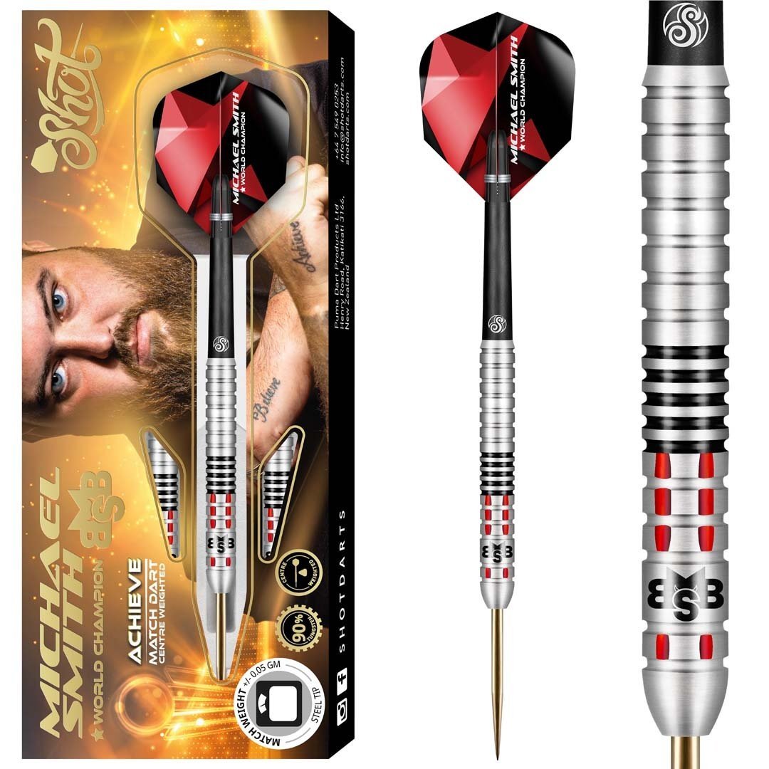 Dardos Shot Michael Smith Achieve 90% Punta de Acero