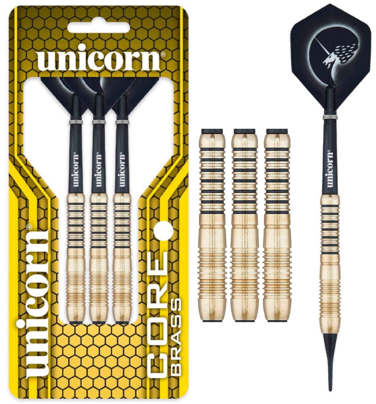 Unicorn Core Shape 2 Brass Gold - Soft Tip Darts