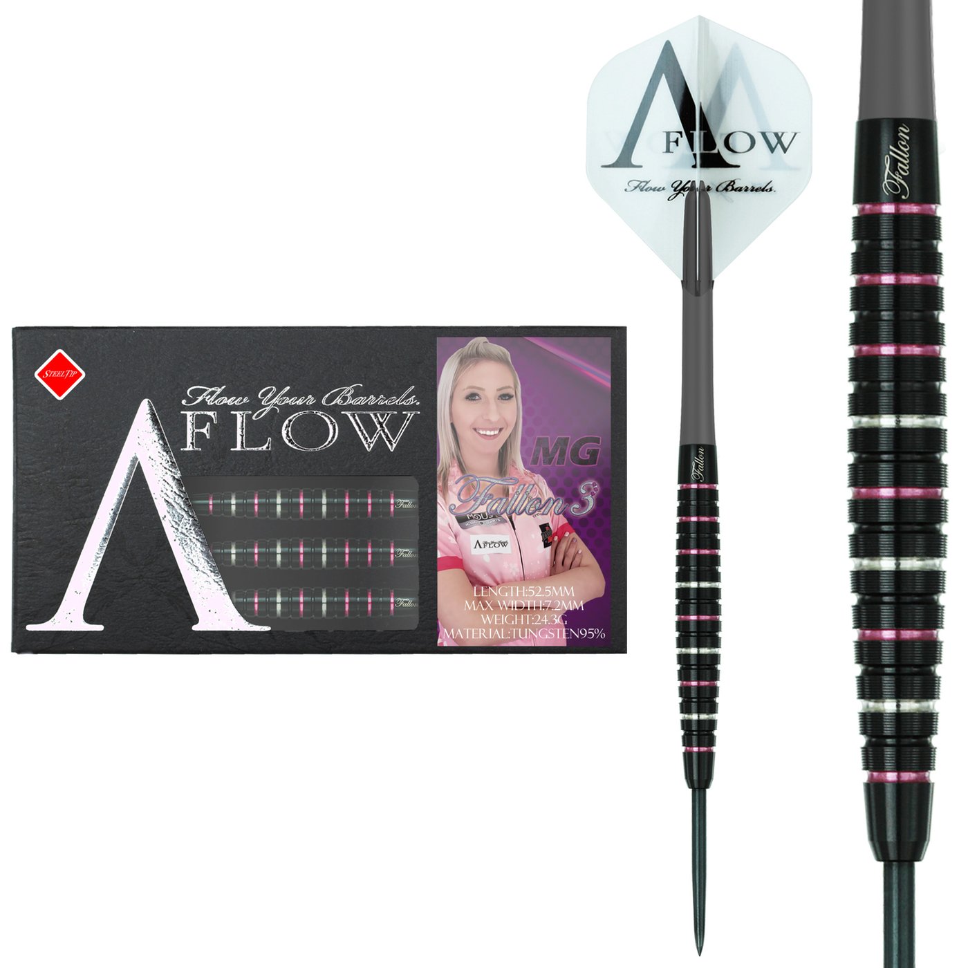 Dynasty A-FLOW Fallon Sherrock - Fallon 3 MG Pink 95% Darts