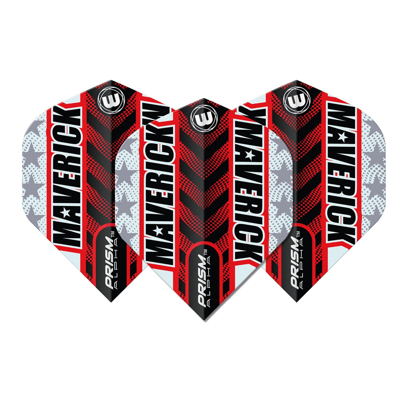 Winmau Prism Alpha Maverick Black & Red Darts Flights