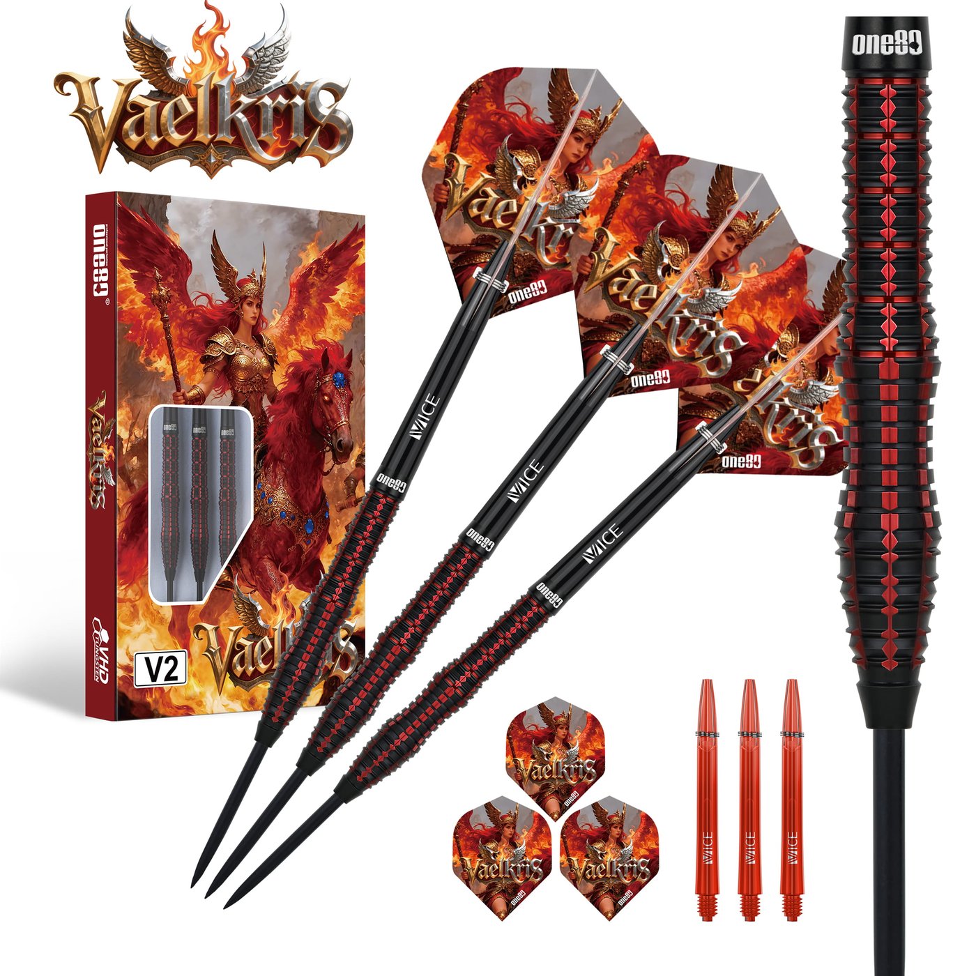 ONE80 Vaelkris V02 90% - Steel Tip Darts - Dartshopper.com