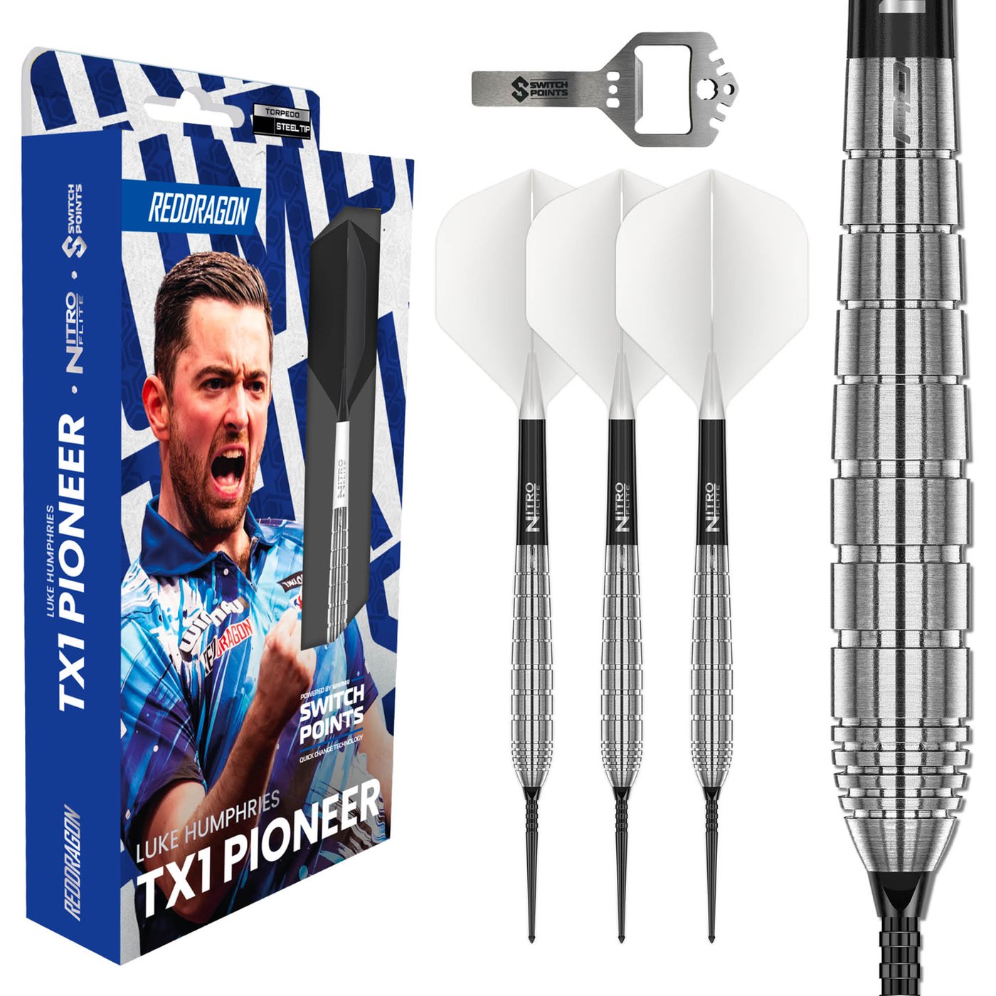 Red Dragon Luke Humphries TX1 Pioneer Steel Tip Darts - Dartshopper