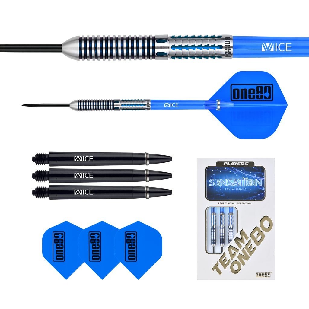ONE80 Tanja Bencic Sensation Blue 90% - Steel Tip Darts