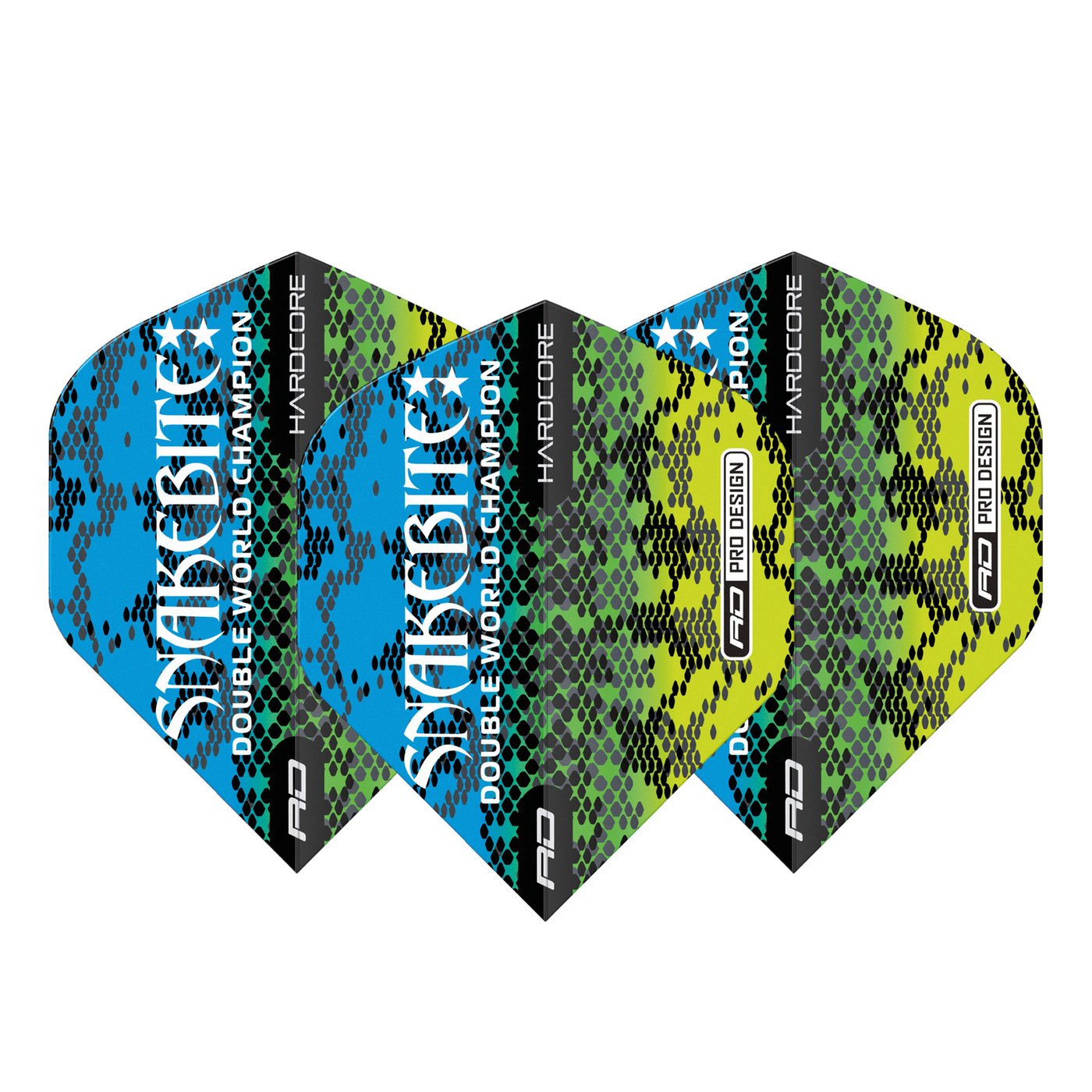 Red Dragon Peter Wright Hardcore Snakebite Multi Snakeskin Blue Darts Flights