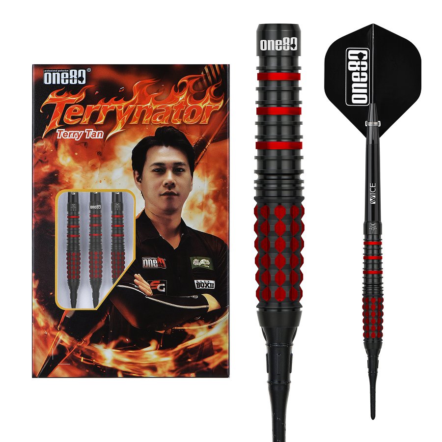 ONE80 Terry Tan Signature Black Red 90% - Soft Tip Darts