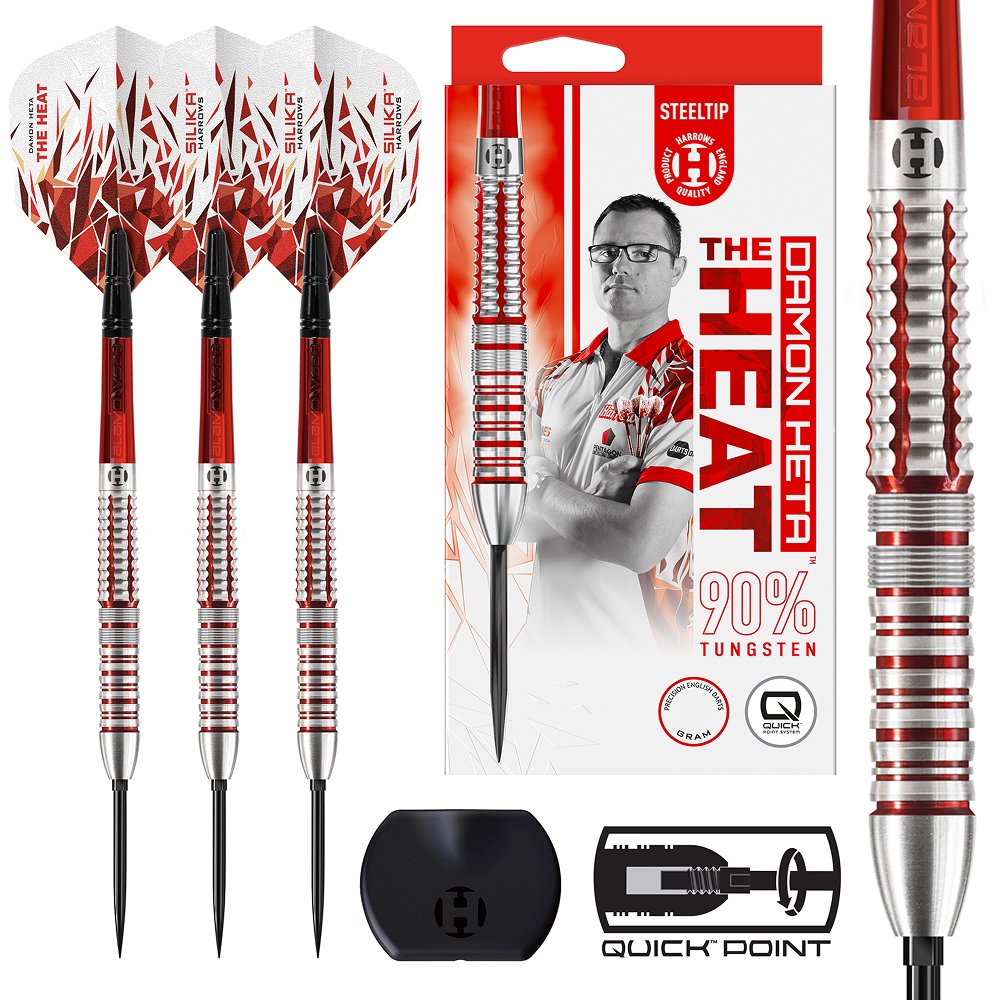 Harrows Damon Heta V2 Quick Point 90% - Steel Tip Darts