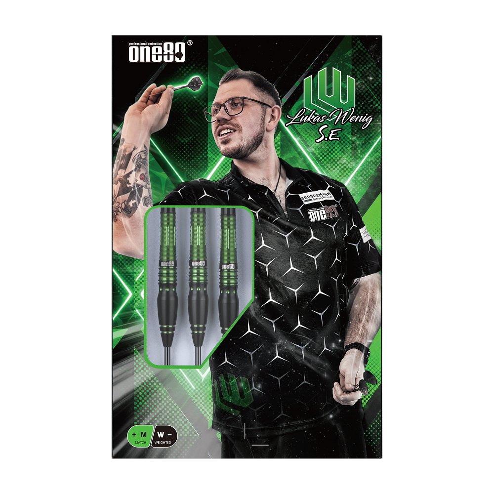 ONE80 Lukas Wenig S.E.90% - Steel Tip Darts - Dartshopper.co.uk