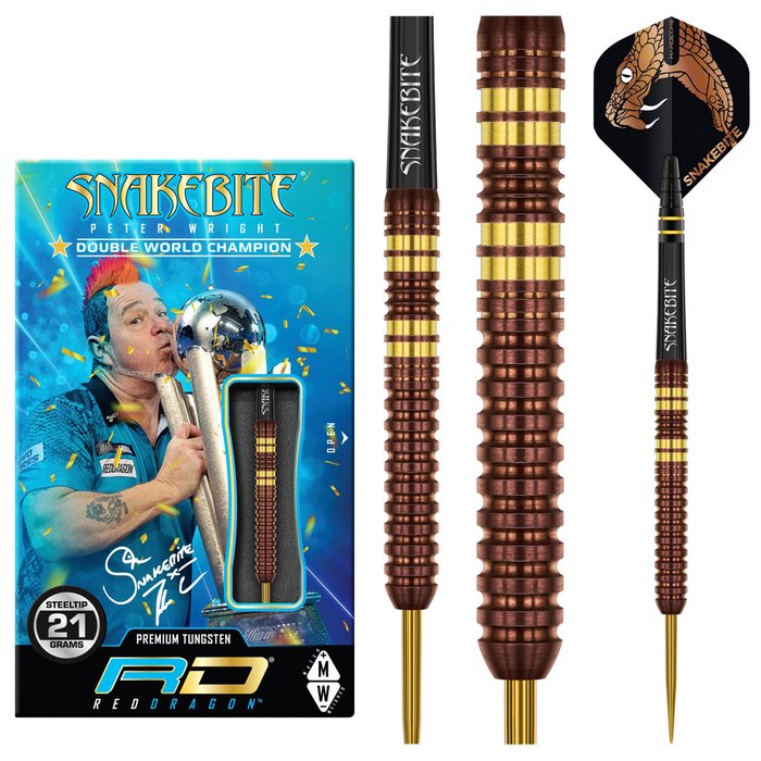 Red Dragon Peter Wright 記念モデル STEEL 箱あり Red Dragon Peter Wright 50 Year Limited Edition Steel Tip Darts - 21gm