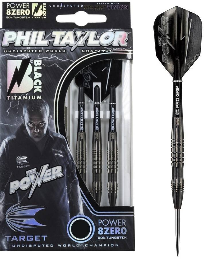 [Tweedekans] Phil Taylor Power 8ZERO Black Titanium 80% S2 22 Gram