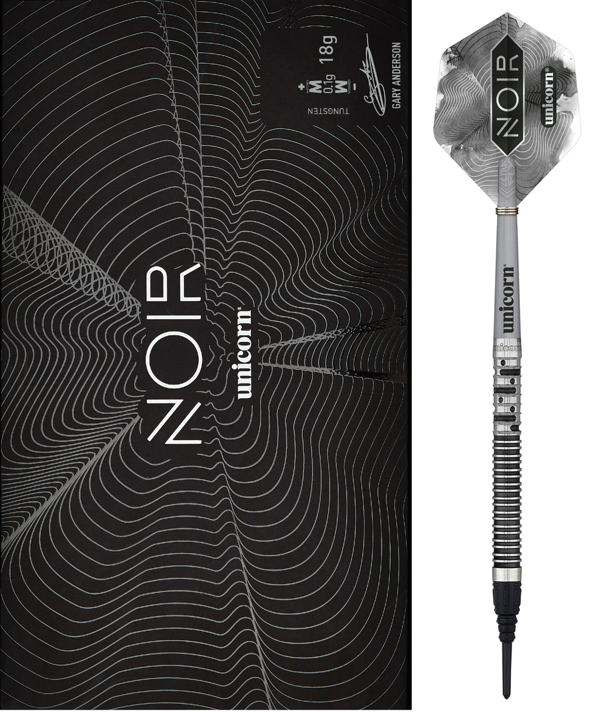 [Tweedekans] Unicorn Gary Anderson Noir Phase 5 80% - Soft Tip Darts-20gram