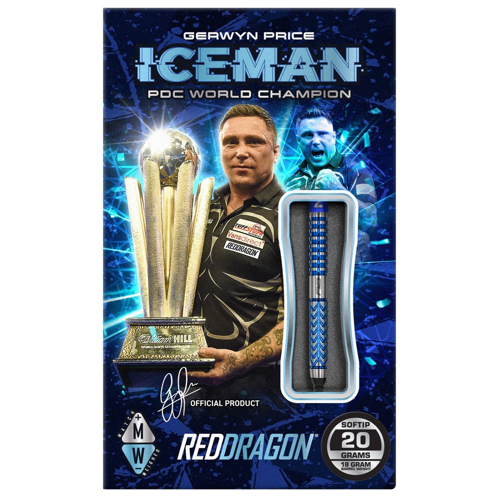Red Dragon Gerwyn Price Glacier 90% - Soft Tip Darts - Dartshopper.com