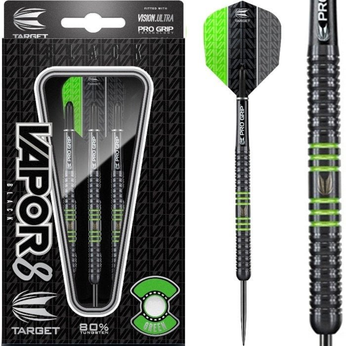 Target Vapor-8 Flight Black-Green 80% Darts