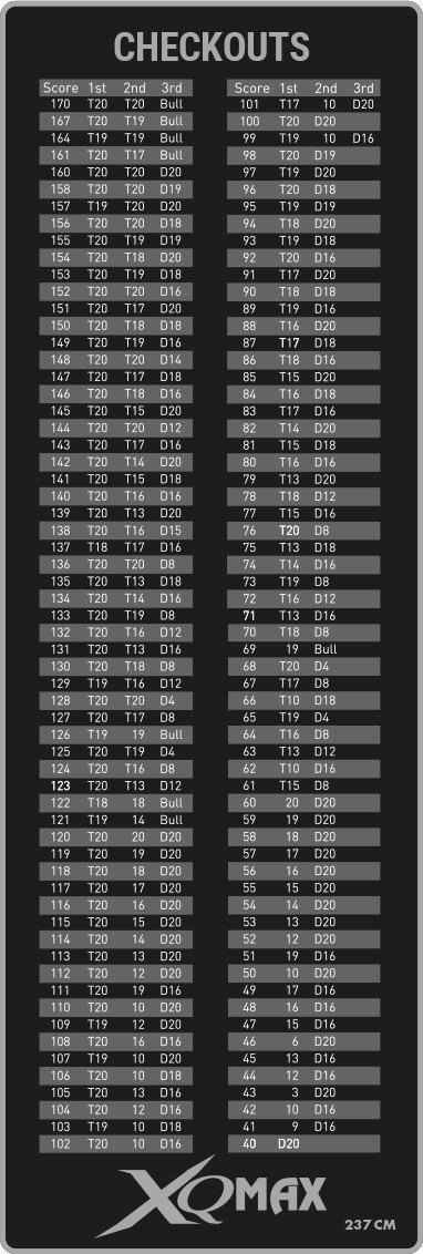 [Tweedekans] XQ Max Carpet Check Out Dartmat Black Grey 237x80